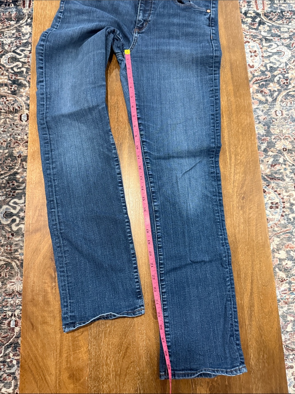 LOFT Women's Straight Leg Jeans in Medium Blue Wash - Picture 8 of 10